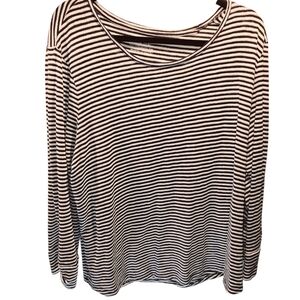 Chico's sz. 2xl black/white/silver stripe tshirt